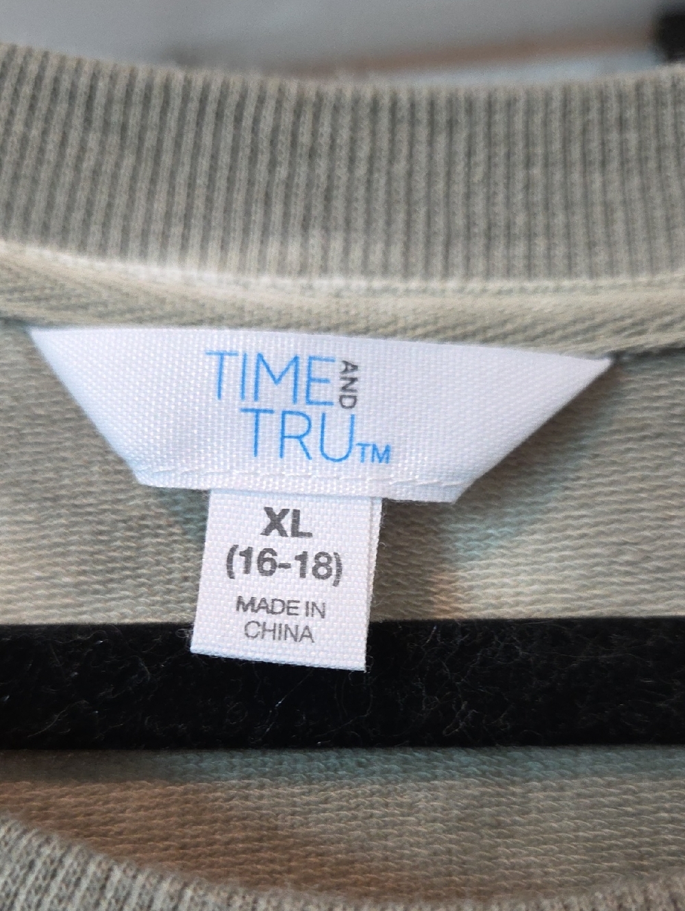 Time and Tru Olive Green and Cream Tie-Dye Long Sleeve Dress Size XL, new W/ Tag - Picture 2 of 11